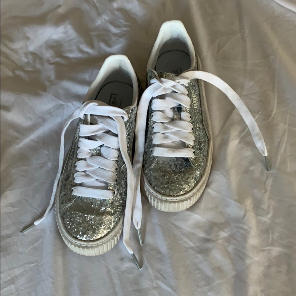 Silver Glitter Puma Sneakers